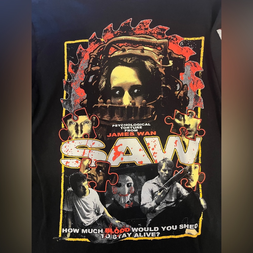 SAW 2004 Graphic Horror Long-Sleeve Tee - Black - Picture 2 of 8